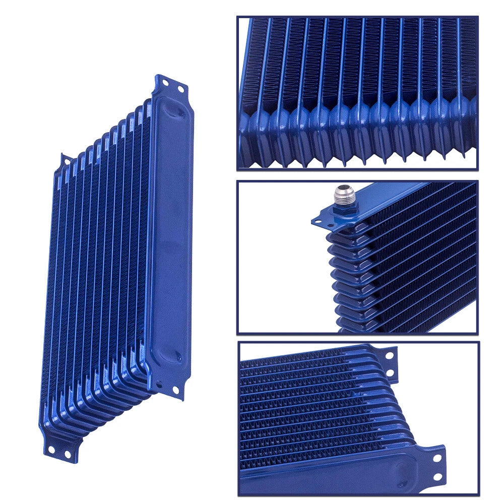 13 Row Engine Oil Cooler with 7" Electric Fan Kit for Universal Applications