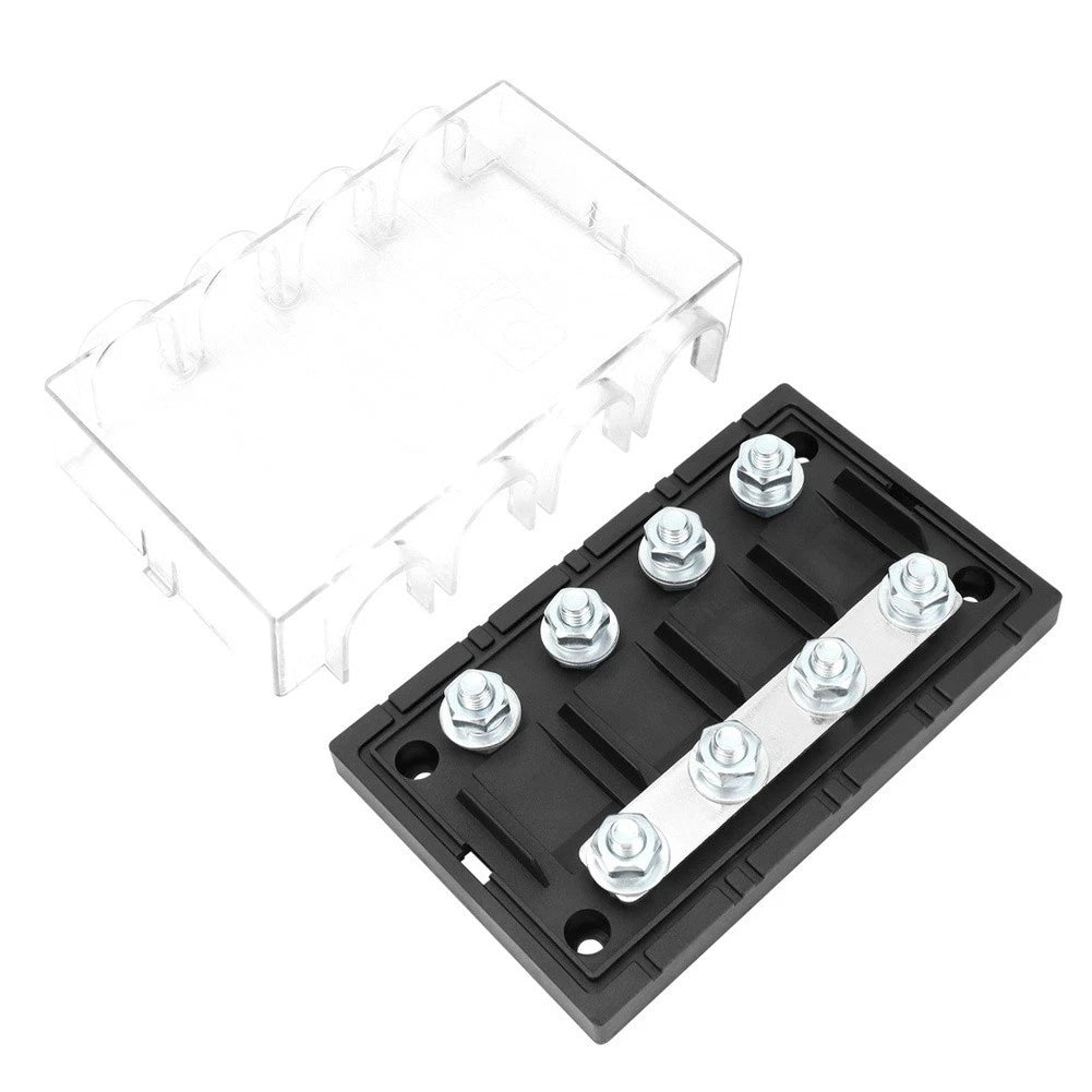4 Position 50A Fuse Block with Clear Cover for Vehicle Use