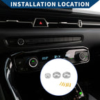 Set of 3 AC Radio Switch Knob Cover Rings for Toyota Supra (2018–2022) Silver Tone