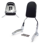 Chrome Flame Backrest Sissy Bar with Leather Pad for Honda Shadow Aero (2004–2009)