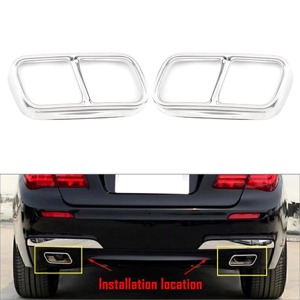 Tail Muffler Exhaust Pipe Cover Trim for BMW F01 7 Series (2009–2014)