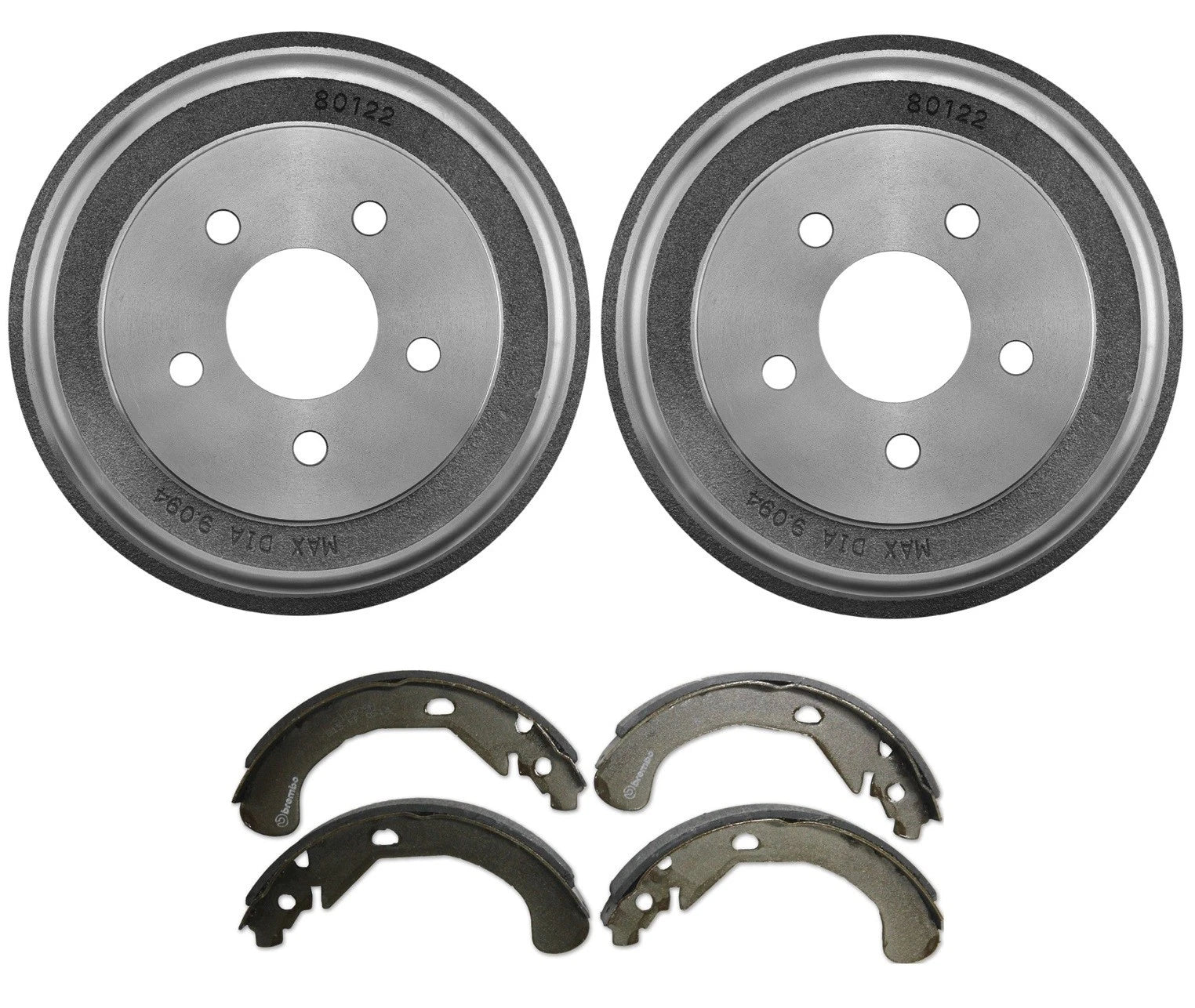 Brembo Rear Drums & Shoes Brake Kit for Chevrolet Cobalt HHR Pontiac G5 (5 Lugs)