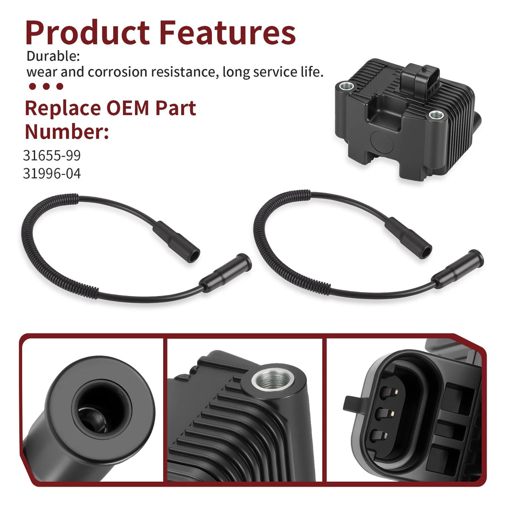 0.5 Ohm Ignition Coil & Spark Plug Cable for Sportster 1200 (2004–2006) 31655-99