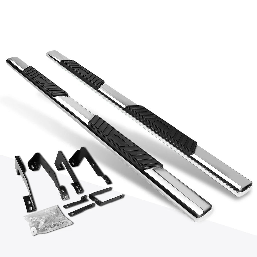 Set of 2 Chrome 5" Oval Nerf Bars for Dodge Ram Truck (2002–2009)