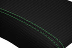 Console Lid Armrest Cover for Nissan Xterra (2005–2015) Carbon Fiber Green Stitch