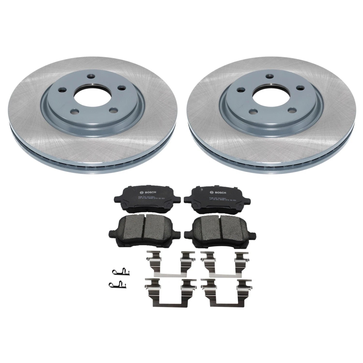Front Rotors & Bosch QuietCast Ceramic Brake Pads Kit for G6 Malibu Aura (2005–2010)