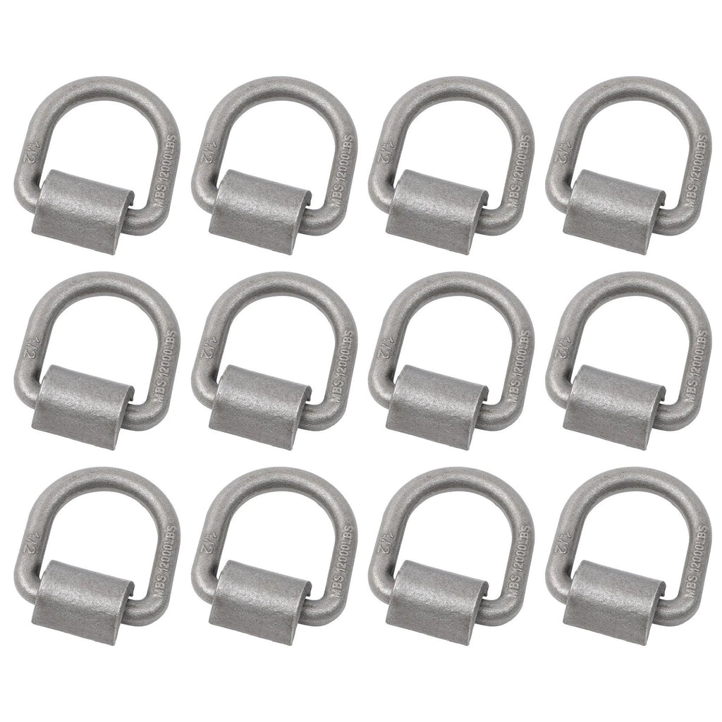 Set of 12 Heavy Duty Weld-On Forged D Rings for Automotive Use