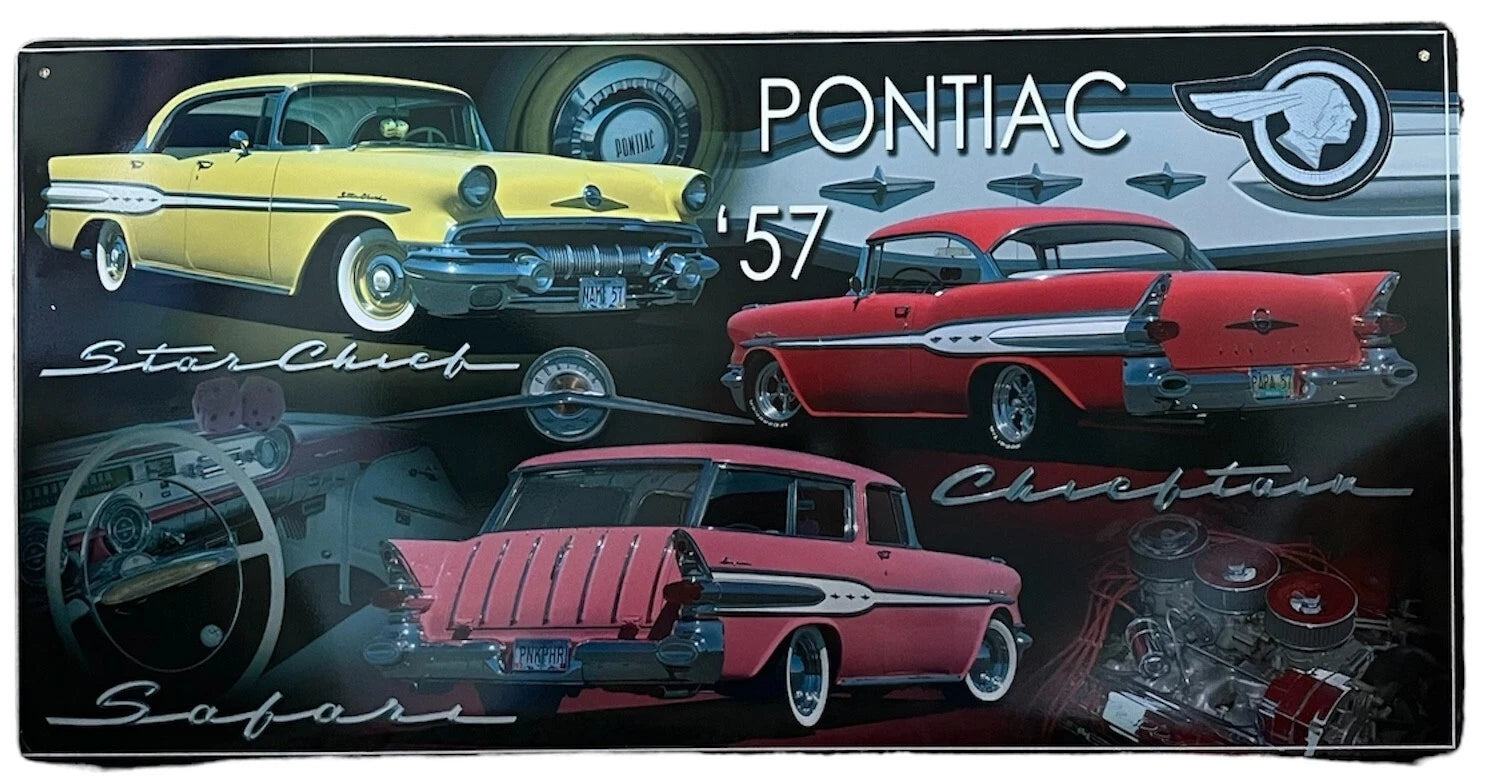 Metal Sign for 1957 Pontiac Star Chief Safari Chieftain