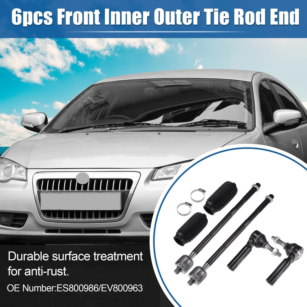 6pcs Front Inner Outer Tie Rod End Link for Chrysler 300 (2005–2023) No. ES800986/EV800963