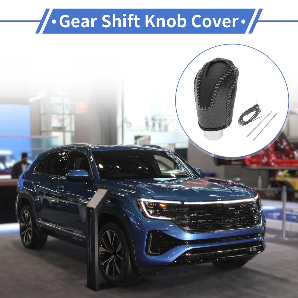 Gear Shift Knob Cover for Volkswagen Taos (2022–2023) Black Carbon Fiber