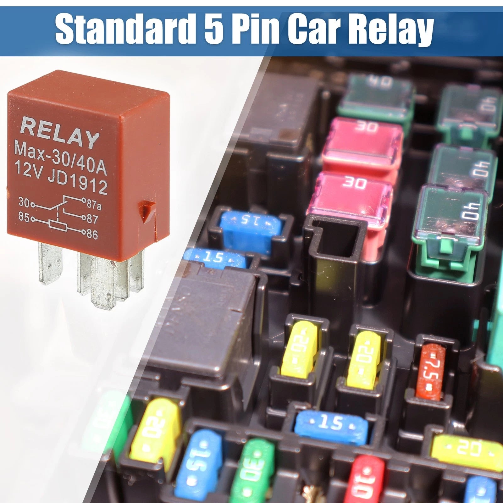5 Pin Solenoid Relay No. 9098704004 DC 12V 40A for Toyota Echo (2000)