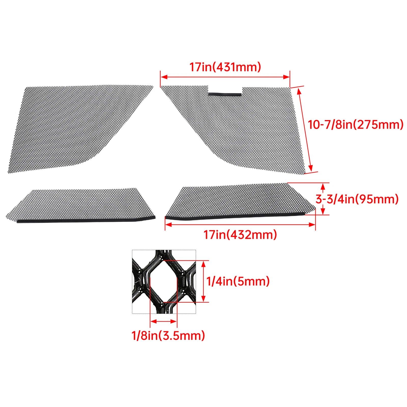 Set of 4 Radiator Mesh Grill Guards for Corvette C8 (2020–2024) Black