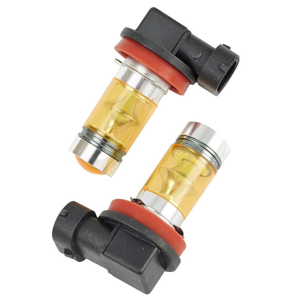 Set of 2 LED Tail Lamp Fog Light Bulbs H11 H8 100W for Driving Bright