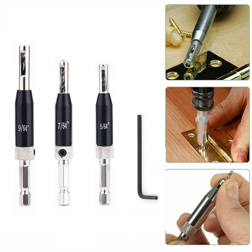 Set of 4 Hinge Drill Bits for Door and Cabinet Installation