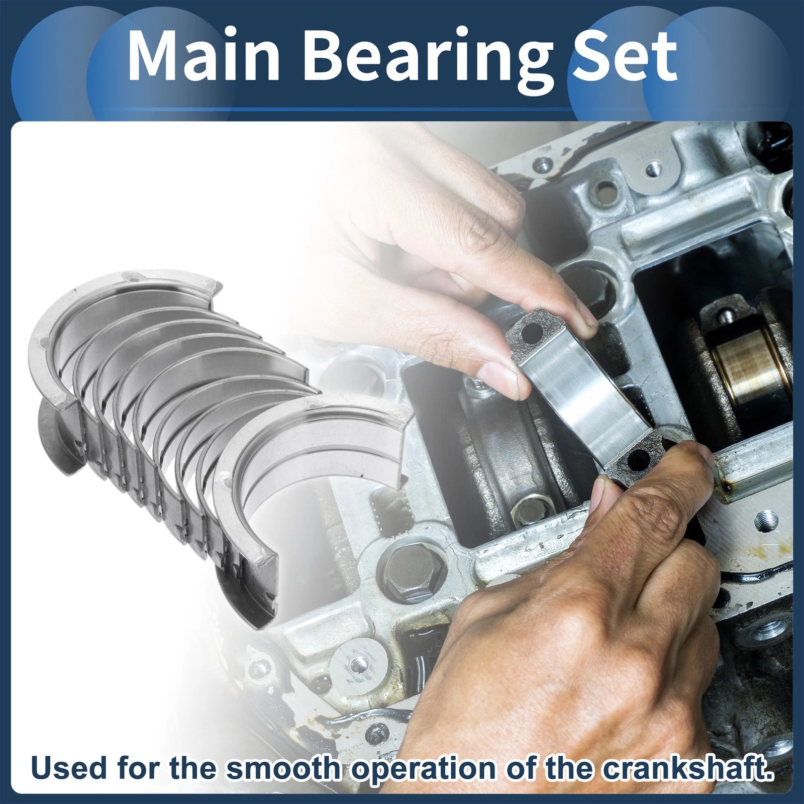 Main Bearing Set No. 12207E0702 for Nissan Caravan (1967–1987) 10 Pcs