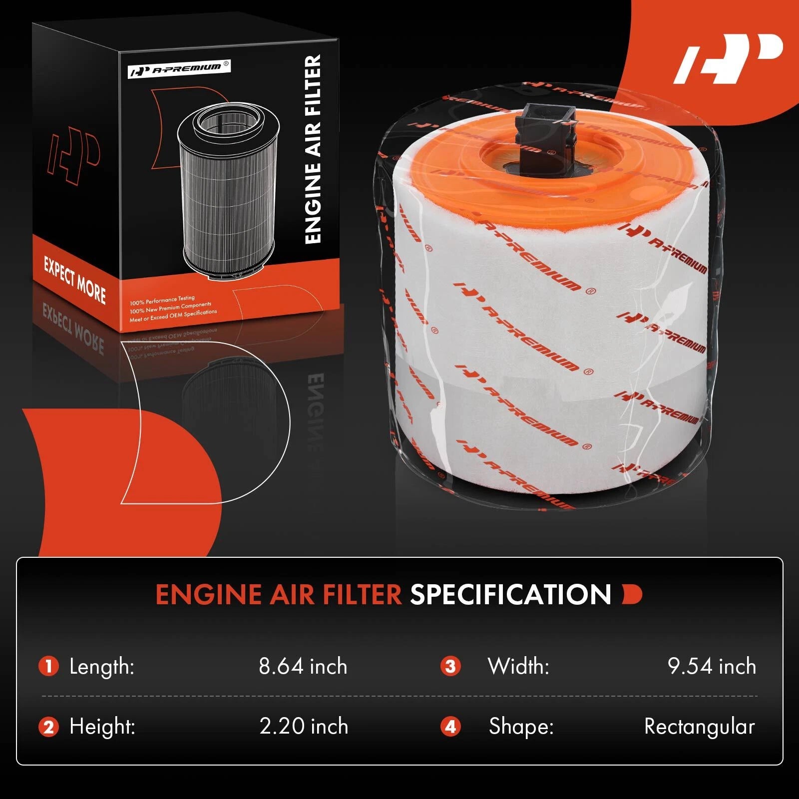 2X Engine Air Filter for Chevrolet Cruze Cadillac ATS (2016–2019)
