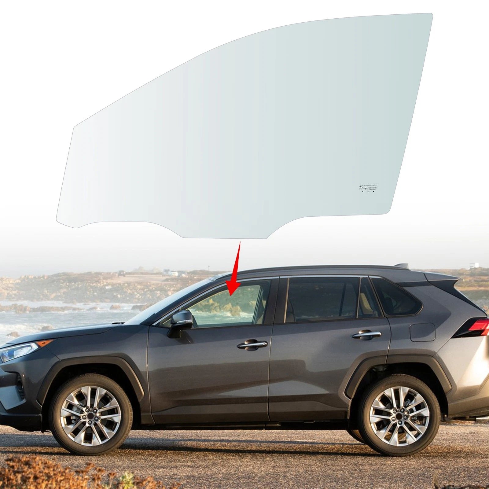 Driver Side Front Door Window Glass for Toyota RAV4 (2019–2025)
