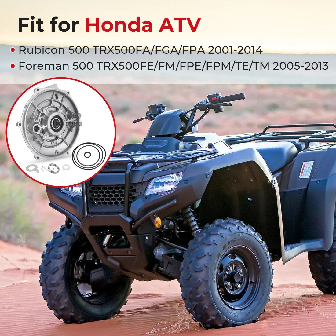 Rear Brake Panel w/Seals for Honda Foreman 500 TRX500FE/FM/FPE/FPM/TE/TM (2005–2013)