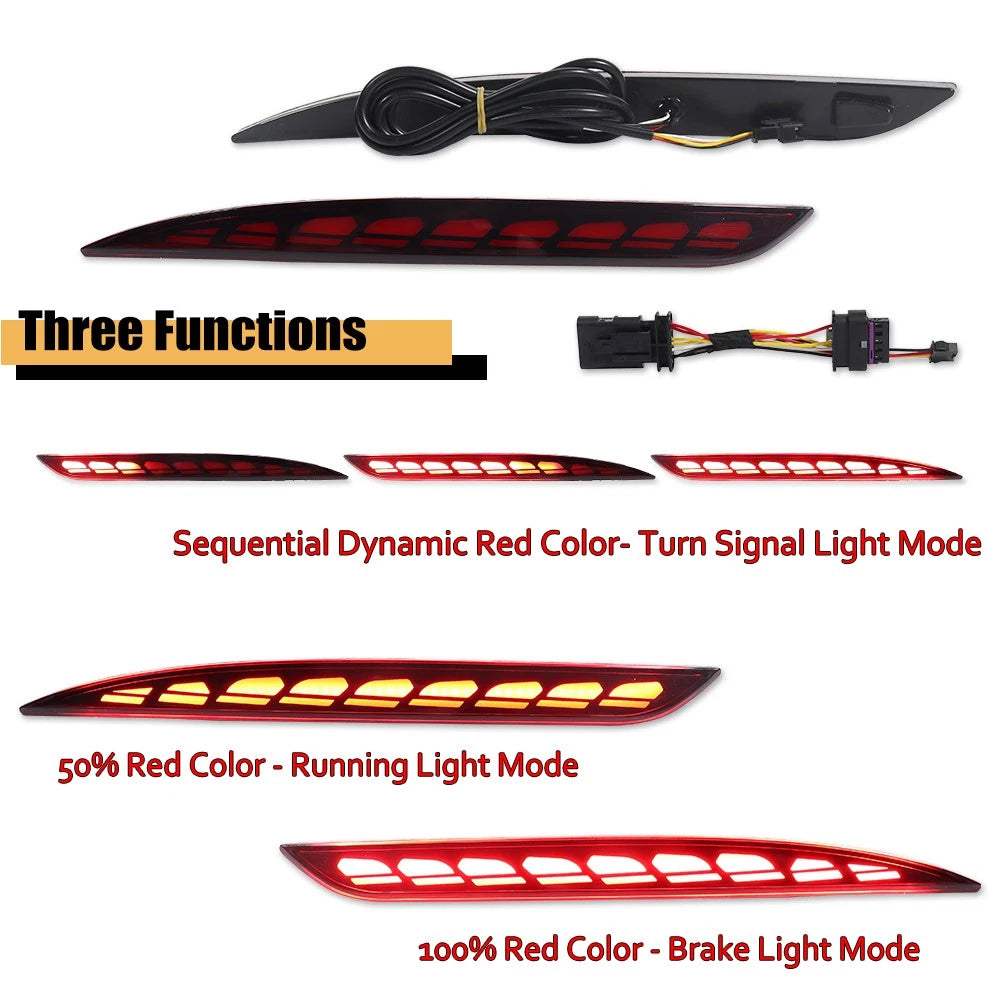 2X Red LED Tail Brake Signal Lights for Tesla Model Y (2021–2024)