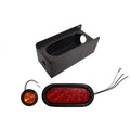 2" Amber Round & 6" Red Oval Tail Light Steel Box Set for Universal