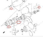 Lower Unit Seal Kit for Suzuki DF8 DF9.9 DF15 (09289-17006 09280-57002)