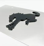 Chrome Metal License Plate Frame w/ 3D Bucking Bronco Logo for Ford Bronco (1966–2024)