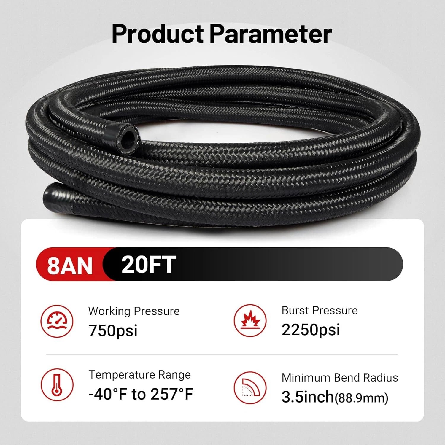 AN Nylon Braided Fuel Line Hose Fitting Kit for Universal (2010-2020)
