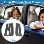 7pcs Door Pillar Window Trim for Ford Maverick (2022–2023) Carbon Fiber