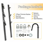 3 Place Weeder Edge Trimmer Rack for Open Landscape Trailer