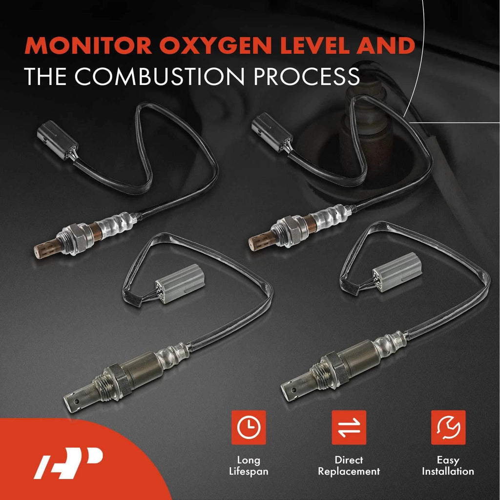 Set of 4 O2 Oxygen Sensors for Nissan 370Z Infiniti G37 (2009–2019)