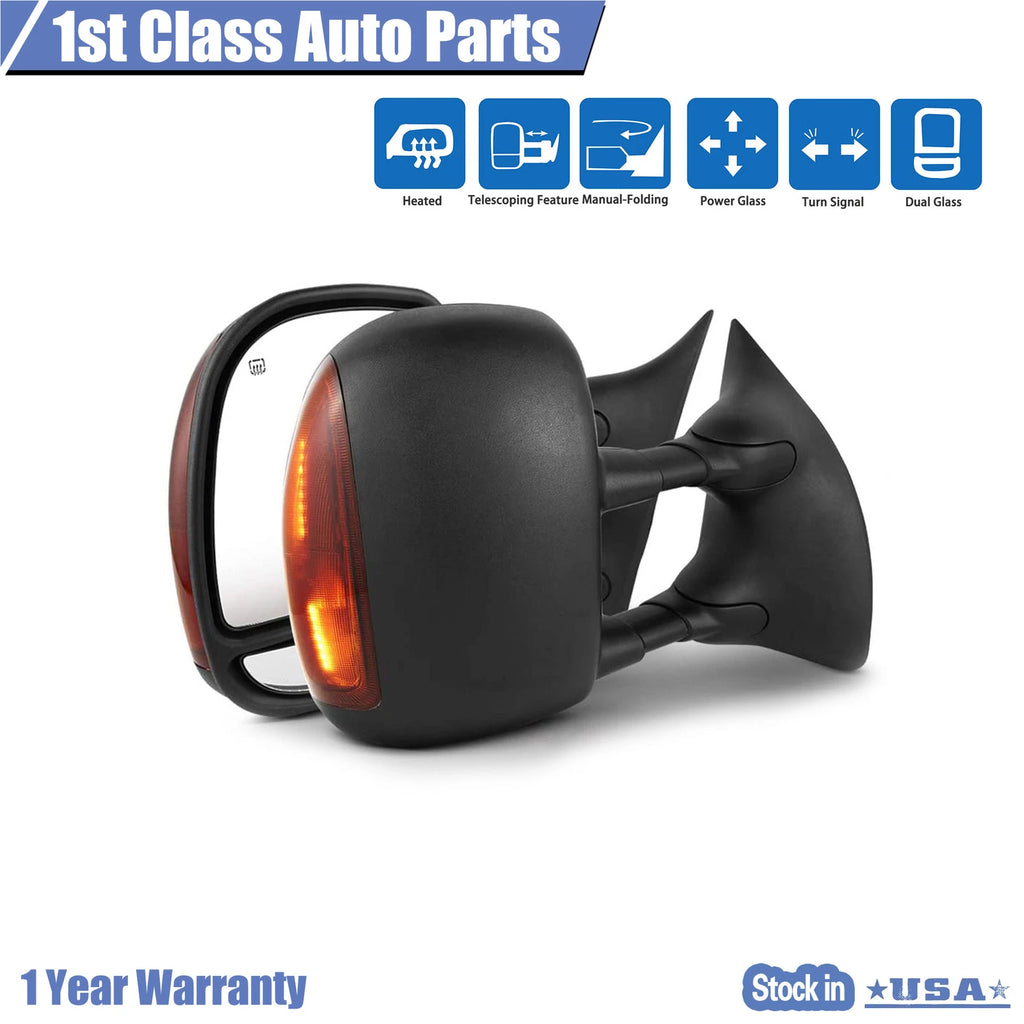 Pair Power Heated Signal Mirrors for Ford F-250 Super Duty (2003–2007)