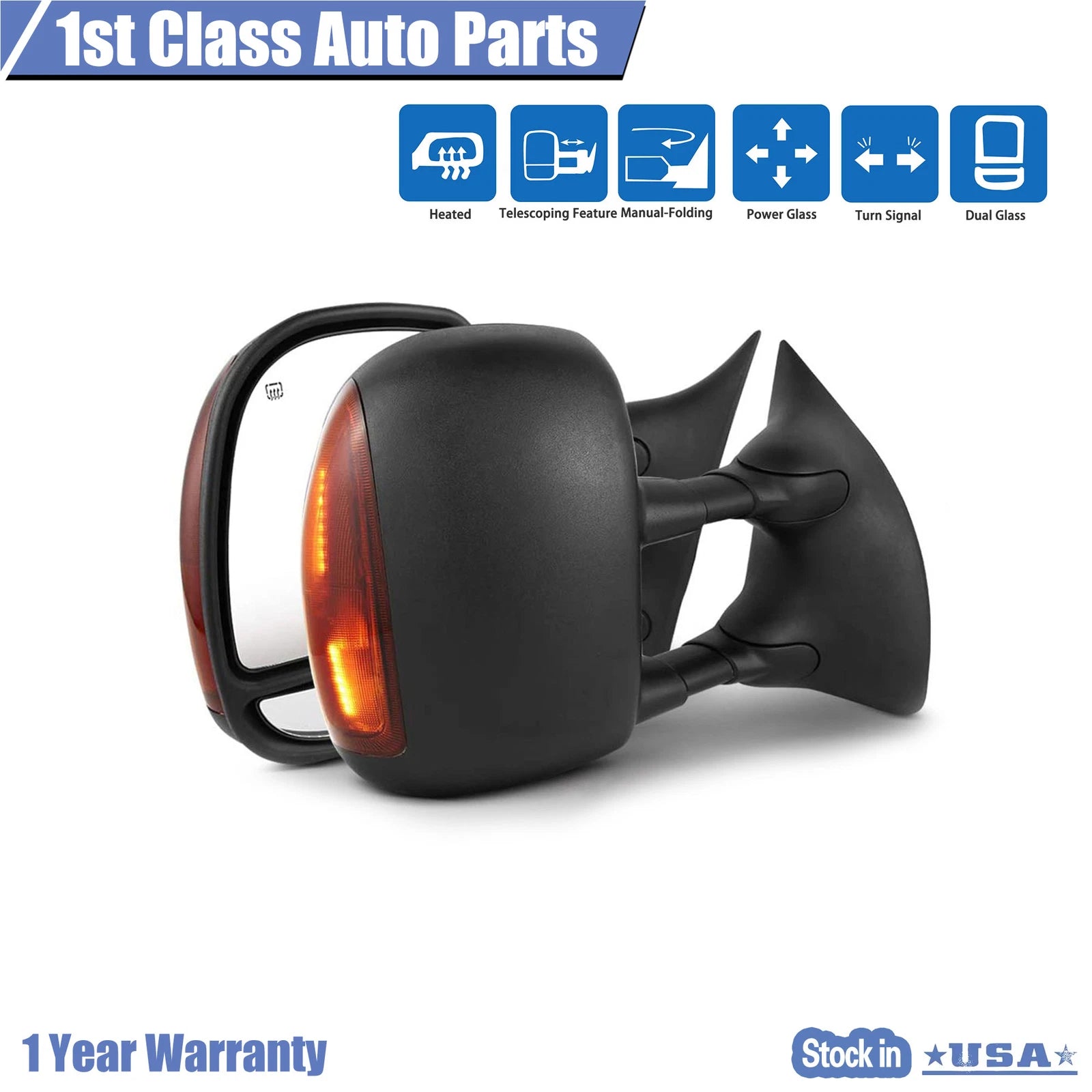 Pair Power Heated Signal Mirrors for Ford F-250 Super Duty (2003–2007)