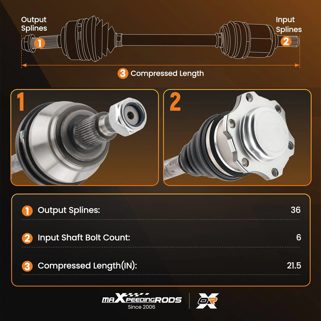 Front Left CV Axle Shaft for Volkswagen Jetta (1999-2006)