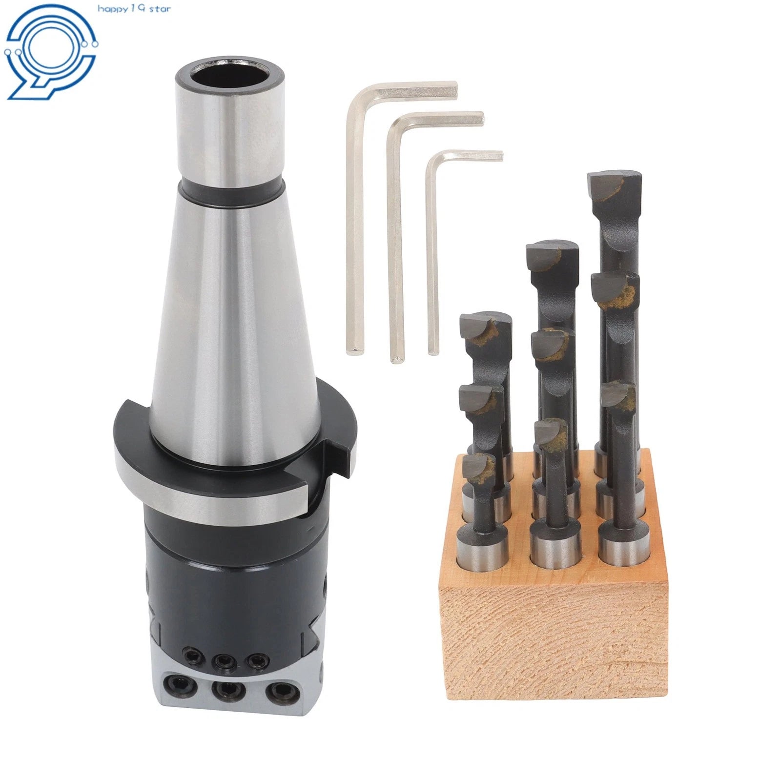 2 Inch Boring Head NMTB 40 Taper Shank & C6 Boring Bars Set (9 Pack)