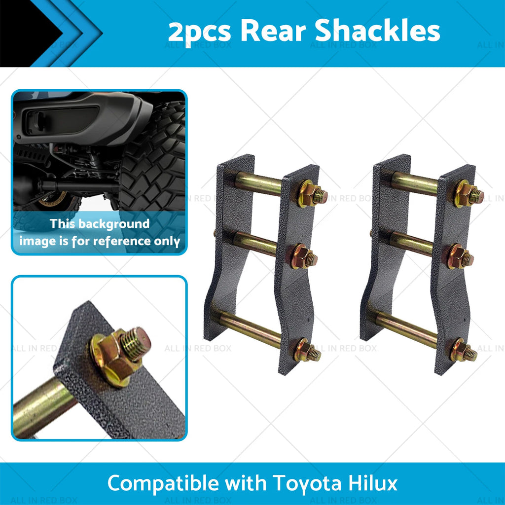 2X Rear Extended Shackles 2" Lift for Toyota Hilux KUN26 (2005–2015)