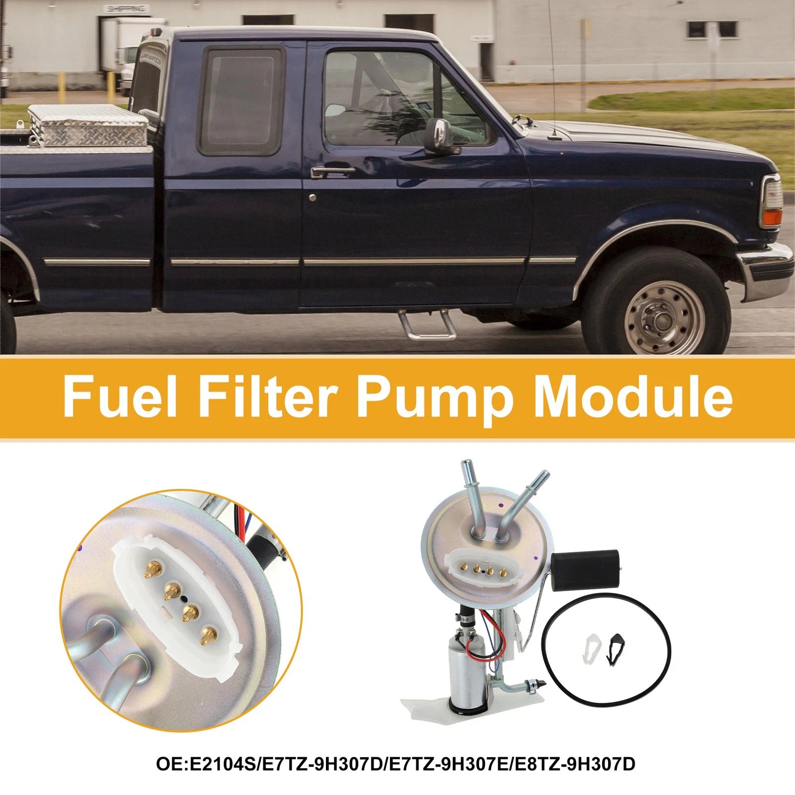 Electric Fuel Pump Assembly for Ford F150 F250 F350 (1987–1989) No.E7TZ9H307D