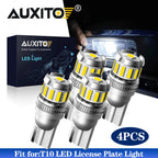 4X T10 SMD LED License Plate Light Bulbs for AUXITO (168, 2825, 194, W5W)