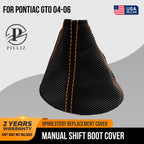 Manual Shift Boot Cover for Pontiac GTO (2004–2006) - PVC Carbon, Orange Stitch