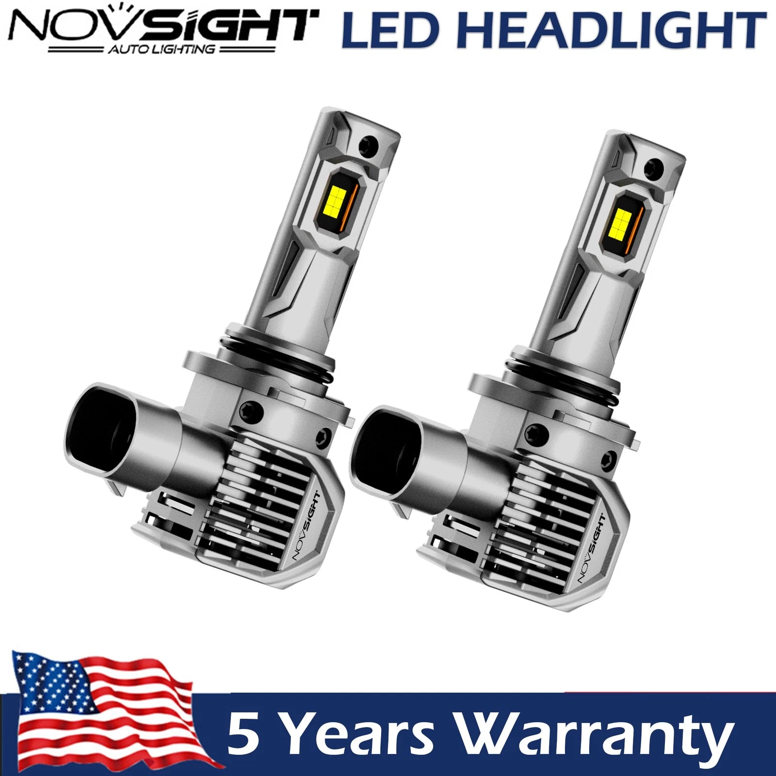 2X 9006 HB4 LED Headlight Bulbs for 6500K White