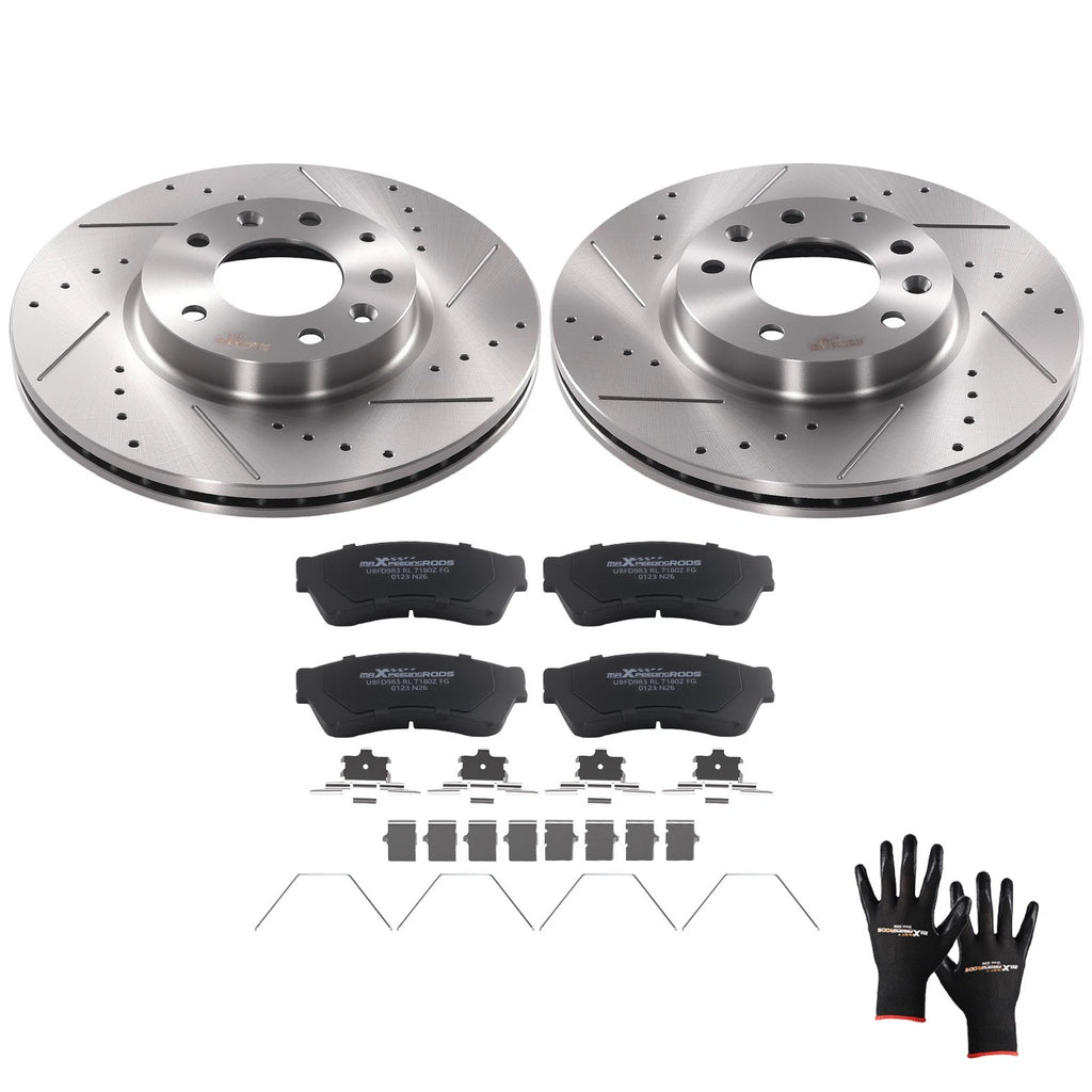 Front Brake Rotors and Pads Kit for Ford Fusion (2006–2012), Mazda 6 (2006–2013) D1164