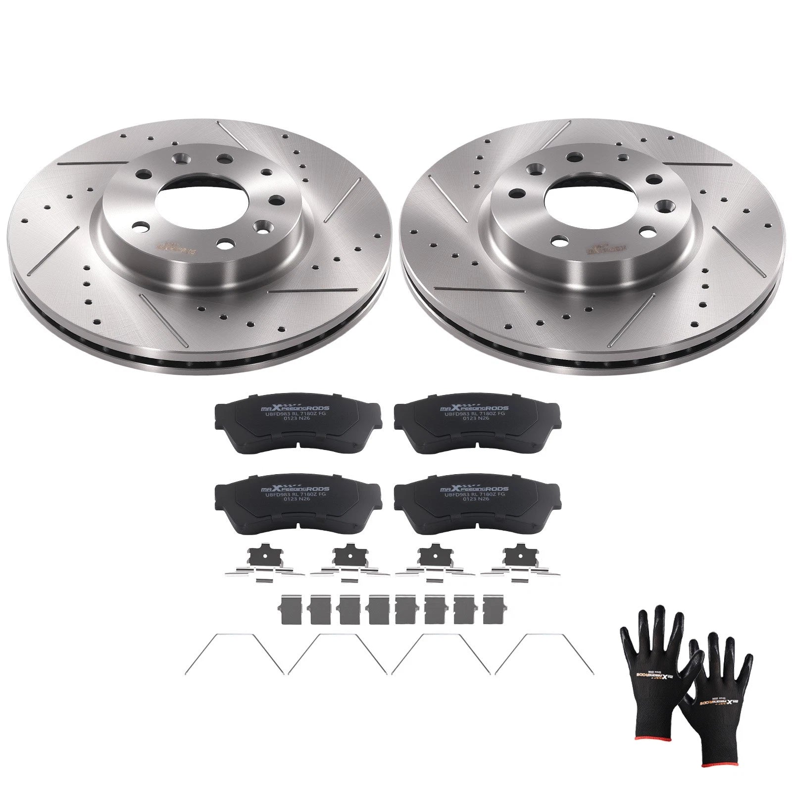 Front Brake Rotors and Pads Kit for Ford Fusion (2006–2012), Mazda 6 (2006–2013) D1164