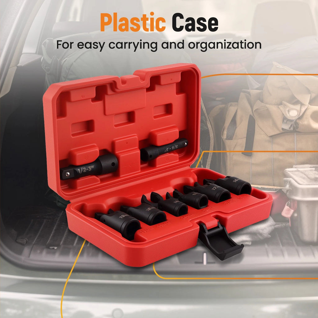 8pc Flex Head Crows Flare Nut Wrench Socket Set for Automotive