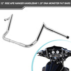 12" Chrome Meathook Ape Hanger Handlebar for Harley Touring Electra Street Glide