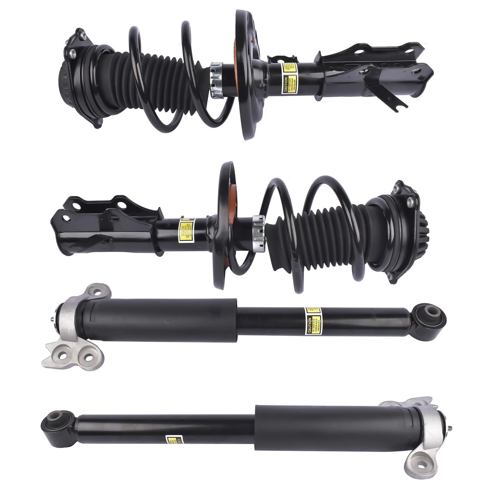 Set of 4 Front Strut Coil Springs + Rear Shock Absorbers for Chevy Malibu (2016–2023)
