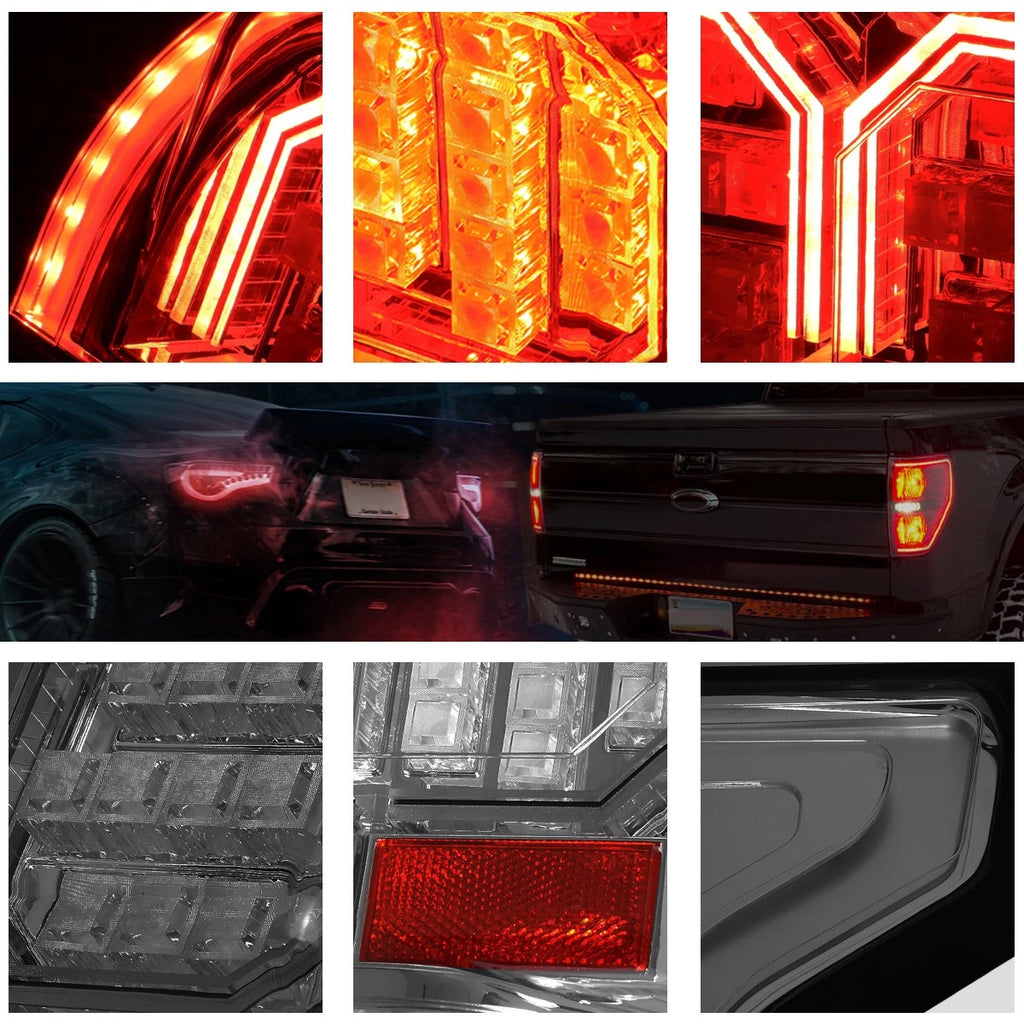 3D LED Bar Tail Light Brake Lamp for Ford F-150 (2015–2017) Smoked