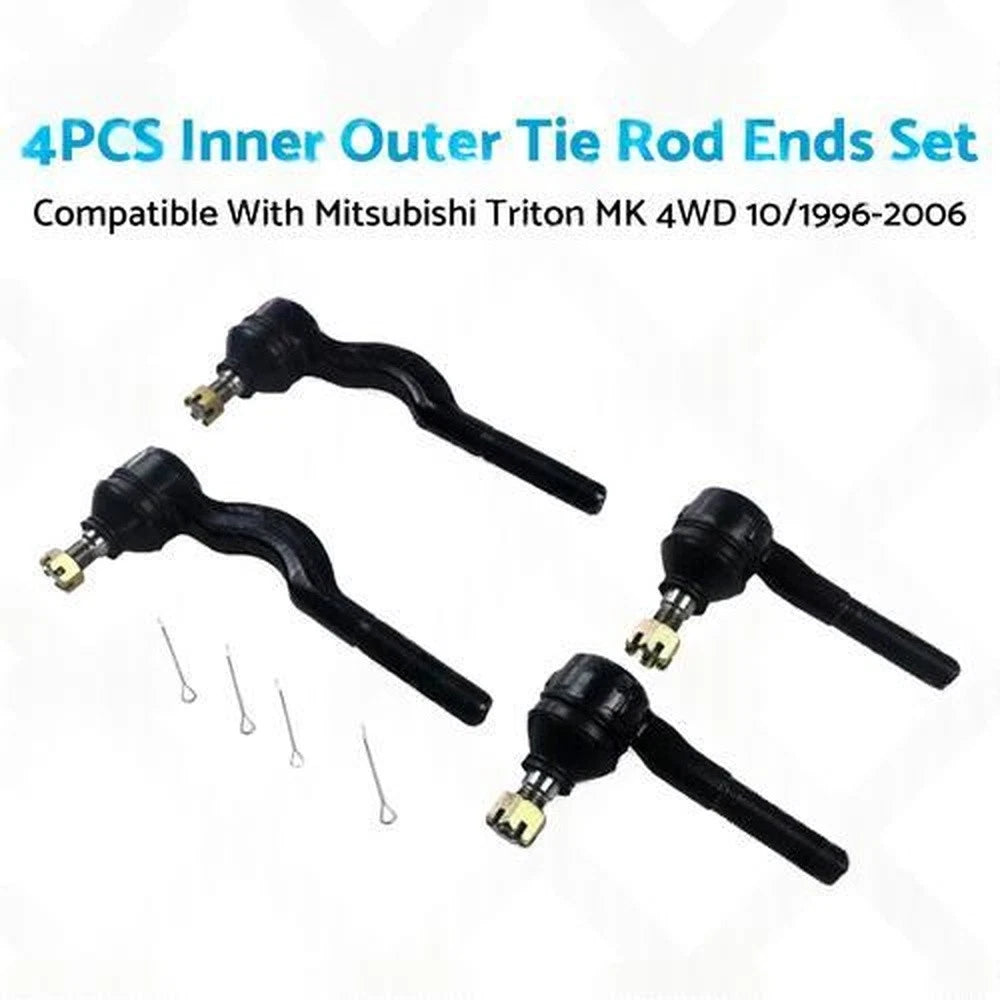 Set of 4 Inner Outer Tie Rod Ends for Mitsubishi Triton MK (1996–2006)