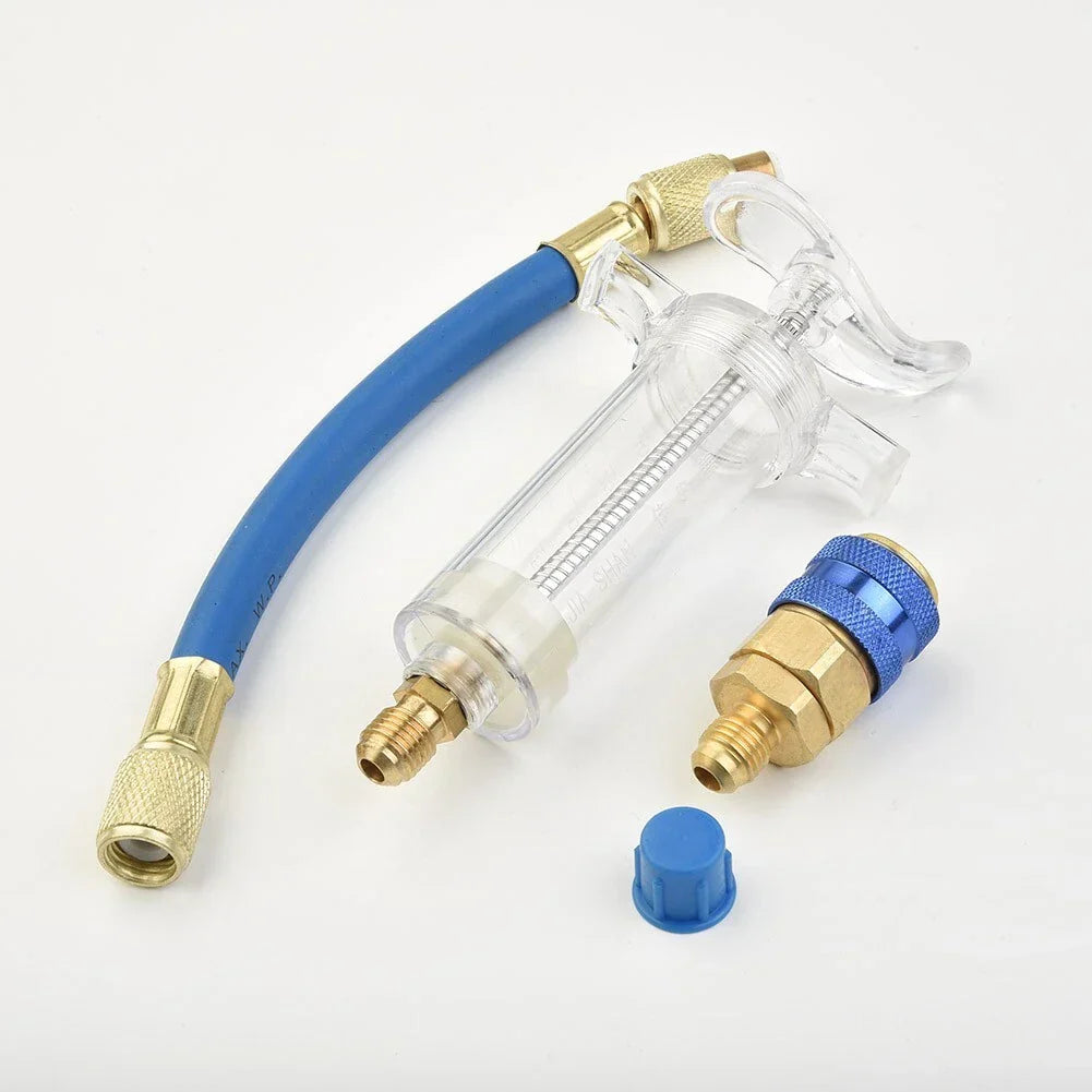 R134A 1 OZ 1/4 Hand Turn Filler Oil & Dye Injector Adapter