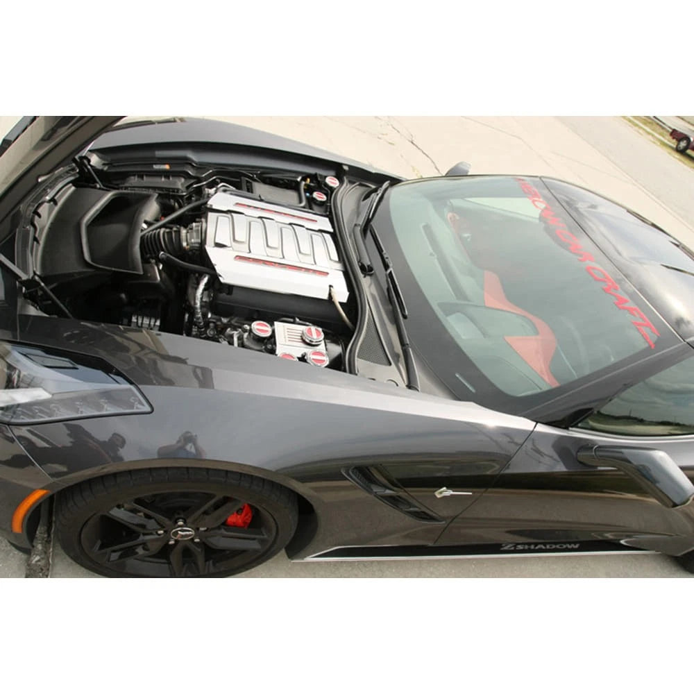 Chrome Cap Covers with Yellow CF Inlay for Chevrolet Corvette Z06 (2014–2019)