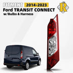 Tail Light for Ford Transit Connect (2014–2023) w/ Bulbs & Wires, Passenger Side