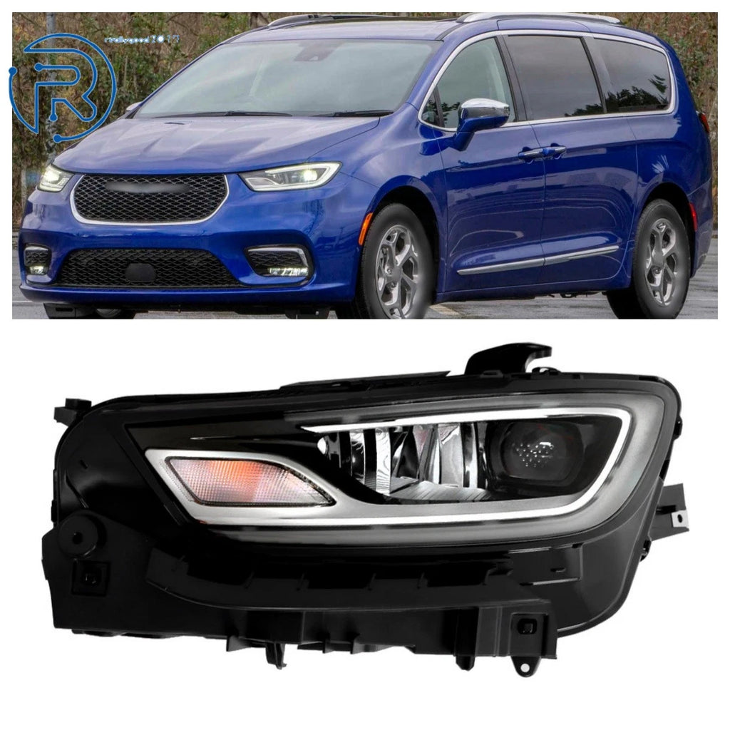Left Side LED Headlight for Chrysler Pacifica (2021–2023) Black Housing